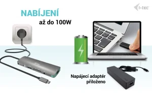 i-tec USB-C Metal Nano dokovací stanice 4K HDMI + nabíječka 100W - obrázek 6