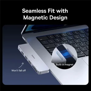 Baseus Dokovací stanice Ultra Joy 6v1 (USB-C PD, 3xUSB 3.0, SD/TF) šedá - obrázek 4