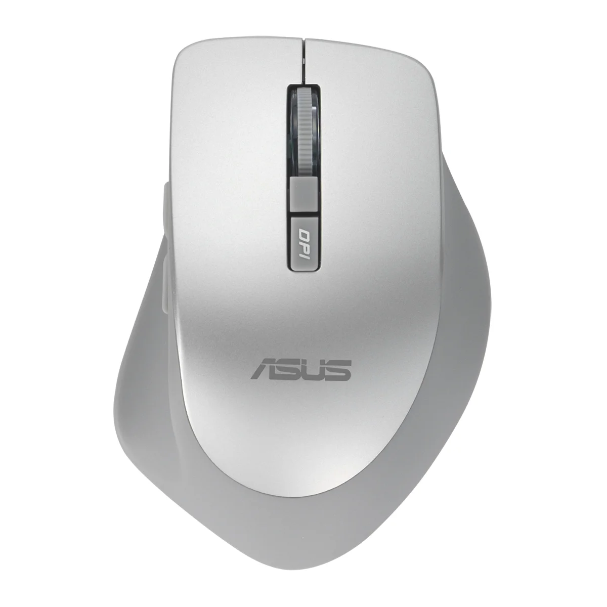 ASUS WT425/Ergonomická/Optická/Pro praváky/1 600 DPI/Bezdrátové USB/Stříbrná