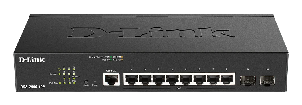 D-Link DGS-2000-10P PoE switch 8x GbE PoE+
