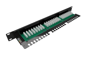 19" patch panel Solarix 24 x RJ45 CAT5E UTP s vyvazovací lištou 1U SX24L-5E-UTP-BK-N - obrázek 2