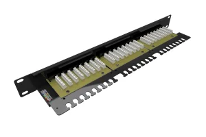 19" patch panel Solarix 24 x RJ45 CAT6 UTP s vyvazovací lištou 1U SX24L-6-UTP-BK-N - obrázek 3