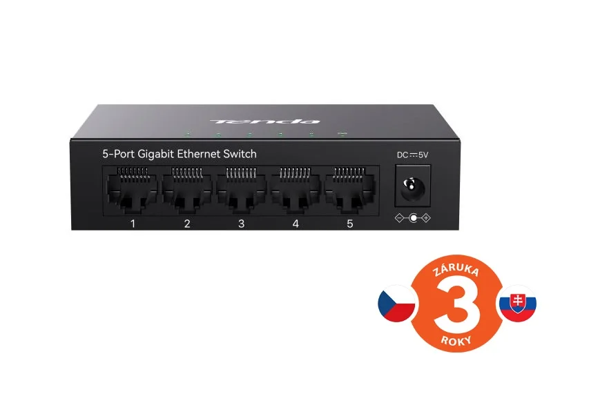 Tenda TEG1005M - 5x Gigabit kovový switch