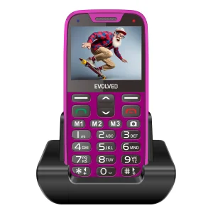 EVOLVEO EasyPhone XR, mobilní telefon pro seniory s nabíjecím stojánkem, růžový - obrázek 4