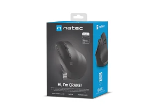 Natec CRAKE 2/Kancelářská/Optická/Pro praváky/2 400 DPI/USB+BT/Černá - obrázek 2