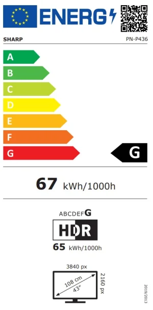 43" LED SHARP P436, 3840x2160,24/7,700cd - obrázek 2