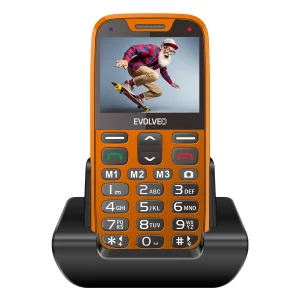 EVOLVEO EasyPhone XR, mobilní telefon pro seniory s nabíjecím stojánkem, oranžový - obrázek 6