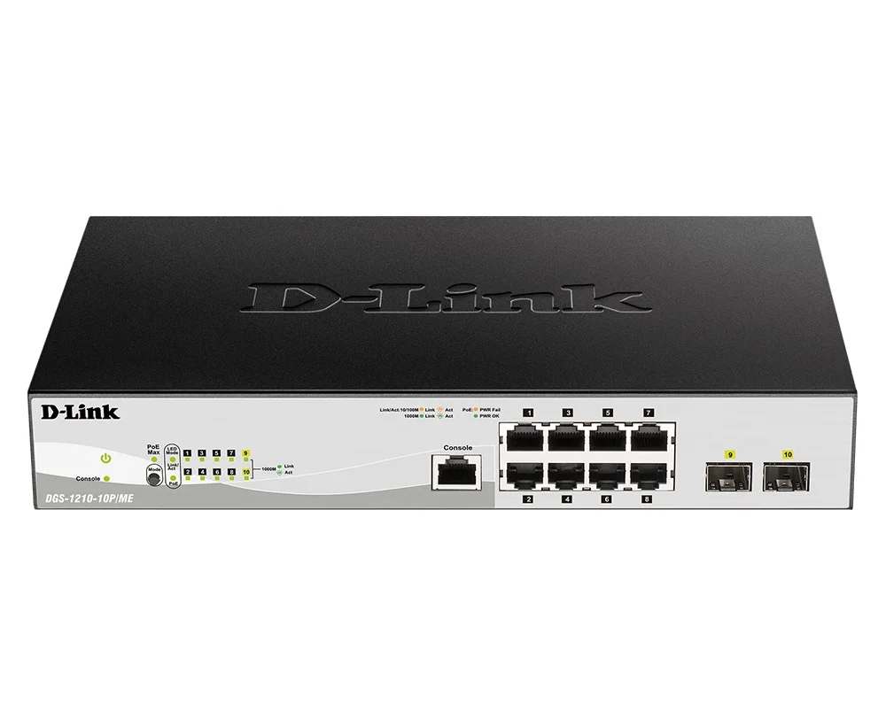 D-Link DGS-1210-10P/ME/E PoE switch 8x 1G