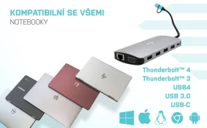 i-tec USB 3.0/USB-C/TB3 dokovací stanice, 3x Display, 100W - obrázek 4