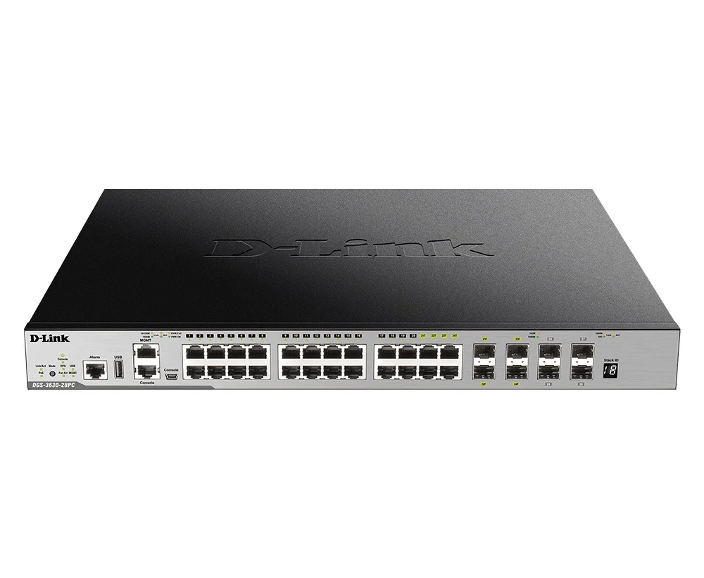 D-Link DGS-3630-28PC/SI/E 24Gb PoE 4x10G