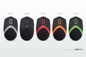 AMEI AM-M101S/Ergonomická/Optická/1 600 DPI/Drátová USB/Černá-stříbrná - obrázek 2