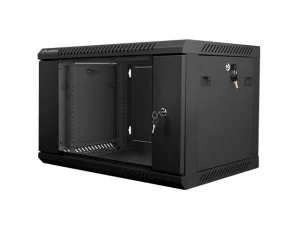 Nástěnný rack 19'' 6U 600X450mm černý flat pack