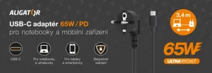 Aligator Power Delivery 65W USB-C adaptér - obrázek 3