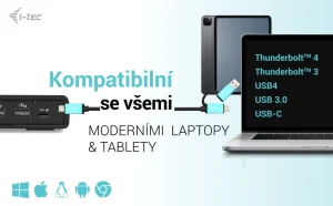 i-tec USB 3.0/USB-C/Thunderbolt Dual Display dokovací stanice PD 100W - obrázek 5