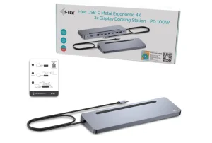 i-tec USB-C Metal Ergonomic 3x 4K Display Docking Station, Power Delivery 100 W - obrázek 8