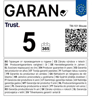 Trust TM-101/Kancelářská/Optická/1 200 DPI/Drátová USB/Černá - obrázek 5