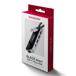 AXAGON HMC-6GLN USB hub, 2x USB-A, USB-C, HDMI 4K, RJ-45 - obrázek 3