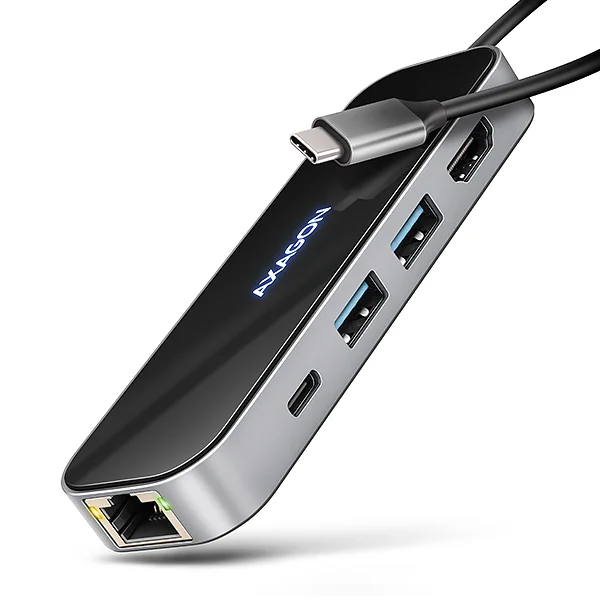 AXAGON HMC-6GLN USB hub, 2x USB-A, USB-C, HDMI 4K, RJ-45
