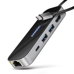 AXAGON HMC-6GLN USB hub, 2x USB-A, USB-C, HDMI 4K, RJ-45