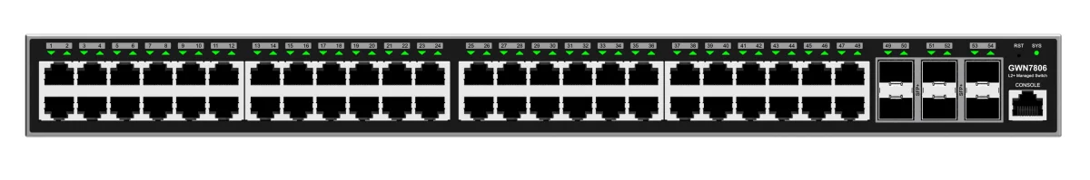 GWN7806 spravovaný switch, 48 portů + 6 SFP+