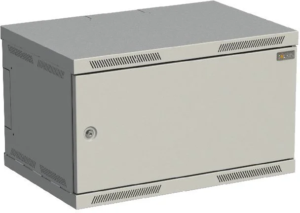 Rozvaděč nástěnný SENSA 6U 400mm, dveře plech, RAL 7035, SENSA-6U-64-21-G
