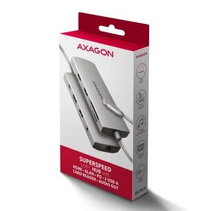 AXAGON HMC-8HLSA USB hub, HDMI 4K, Ethernet, SD, PD - obrázek 4