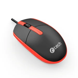 Myš C-TECH WM-10, černočervená, USB - obrázek 2