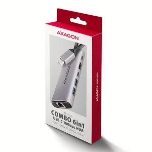 AXAGON HMC-6G2L USB hub, 2x USB-A, HDMI, RJ-45, PD 100W - obrázek 4