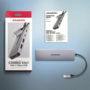 AXAGON HMC-5H60 hub USB, HDMI 4K/60, PD 100W - obrázek 3