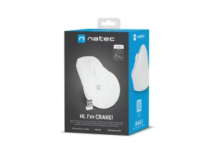 Bezdrátová myš Natec CRAKE 2/Kancelářská/Optická/2 400 DPI/USB+BT/Bílá/Vertikální/Optická/Pro pravák - obrázek 10