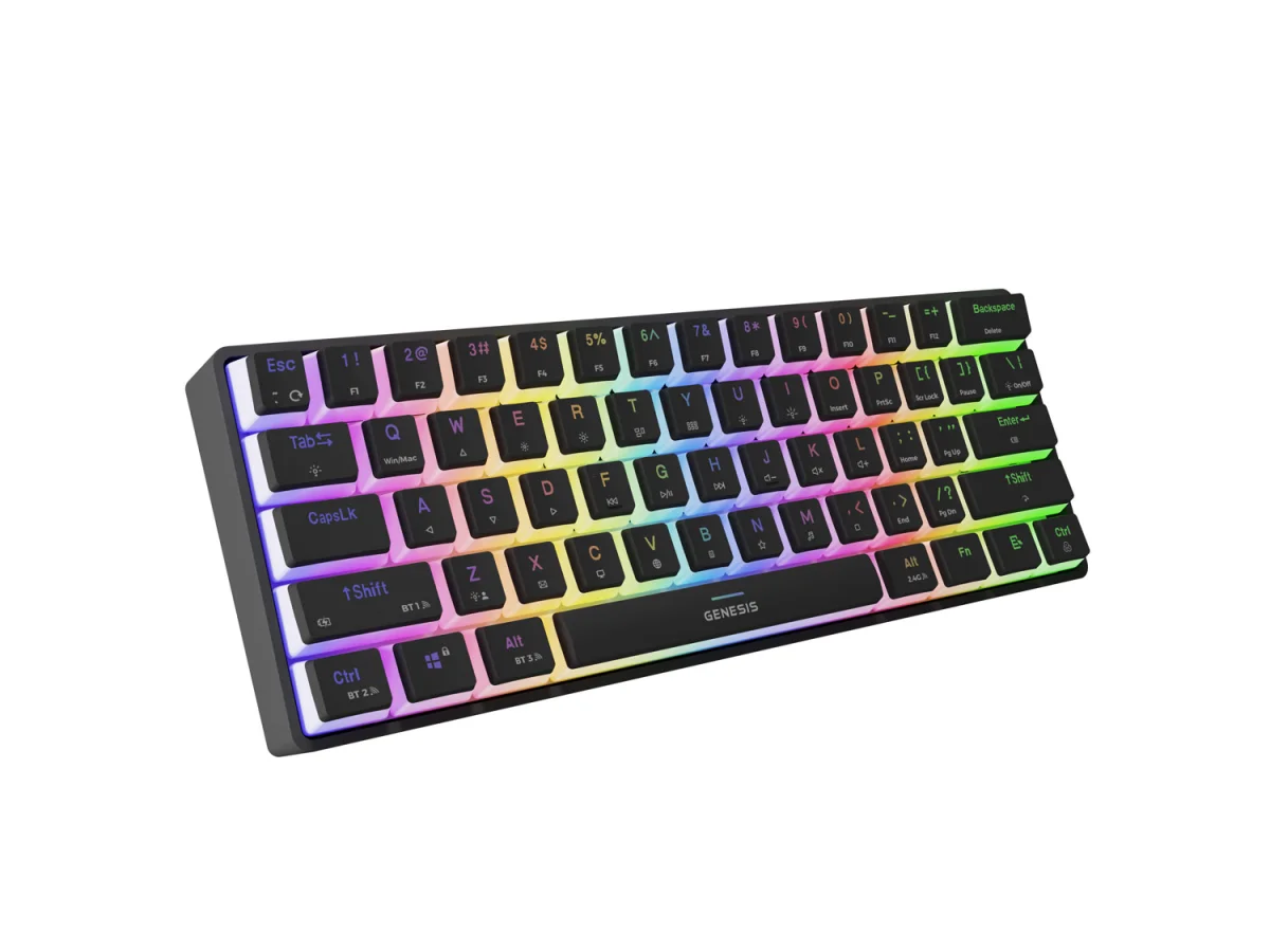 Genesis herní klávesnice THOR 660 G2/Gateron Red/USB+BT/US layout/Černá
