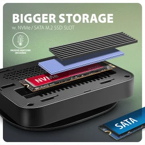 AXAGON HMC-UFO USB hub 10Gbps HDMI 4K RJ-45 M.2 - obrázek 6
