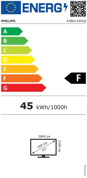 43" D-LED Philips 43BDL4050Q-UHD,500cd,AN,24/7 - obrázek 2