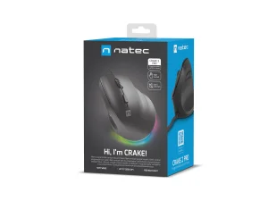Vertikální myš Natec CRAKE 2 PRO/Vertikální/Optická/Pro praváky/12 400 DPI/Drátové USB-A/Černá - obrázek 3