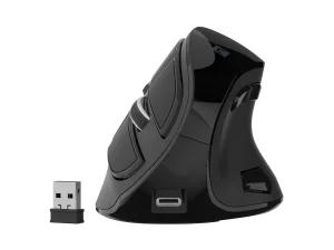 Vertikální bezdrátová myš Natec EUPHONIE PRO/Vertikální/Blue Sense/Pro praváky/2 400 DPI/USB+BT/Čern - obrázek 8