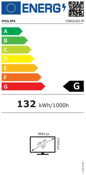 55" LED Philips 55BDL6017P-UHD,800cd,MP,24/7 - obrázek 2