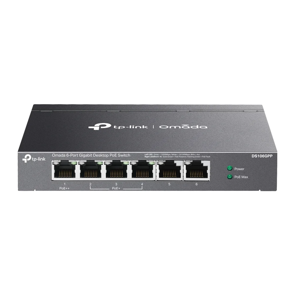 TP-LINK Omada DS106GPP 6G, 3x PoE+, 1x PoE++