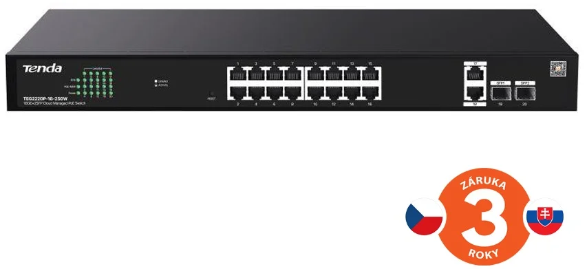 TENDA TEG2220P-16-250W Gigabit PoE+ Switch 16x1Gb/s