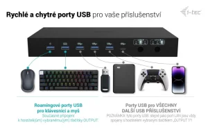 i-tec USB-C KVM dokovací stanice, 3 hostitele, 2x displej - obrázek 12