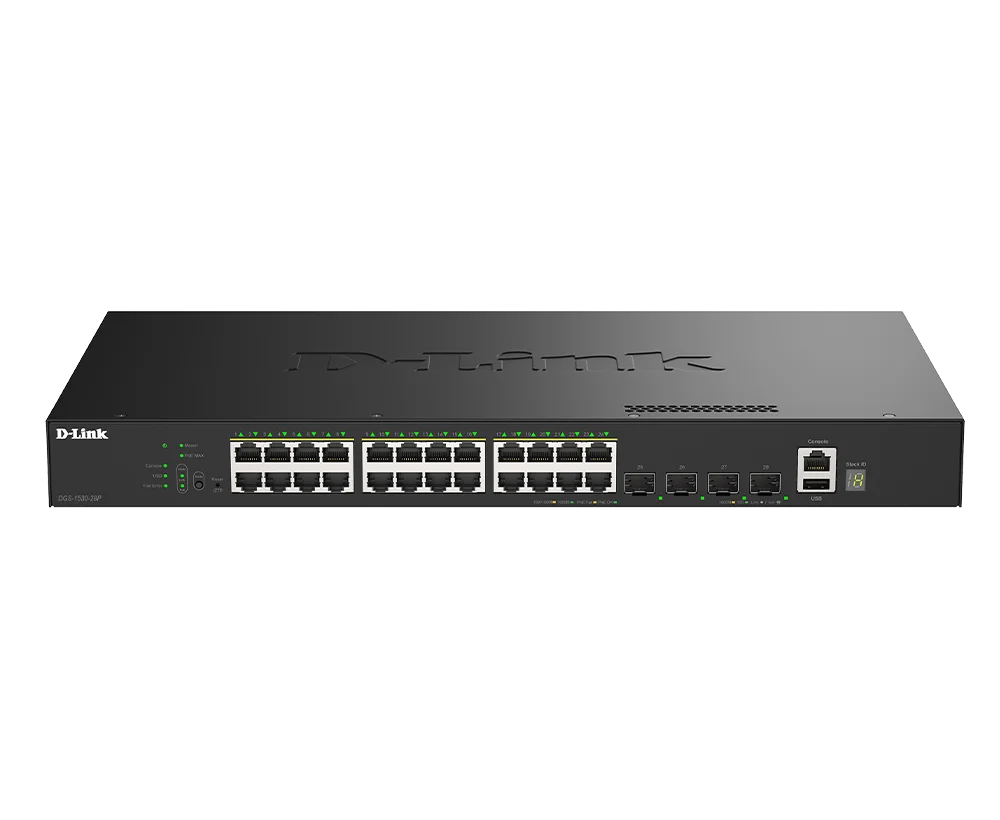 D-Link DGS-1530-28P/E switch 24x GE PoE + 4x 10G SFP+