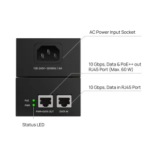 TP-Link POE370S Omada 10G PoE++ Injector Adapter - obrázek 3