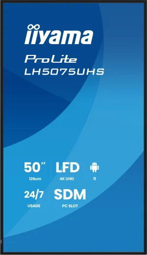 50" iiyama LH5075UHS-B2AG:VA,4K UHD,Android,24/7 - obrázek 2