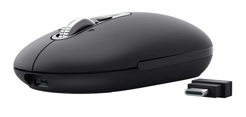 Trust Seron Slim/Kancelářská/Optická/3 200 DPI/USB+BT/Černá