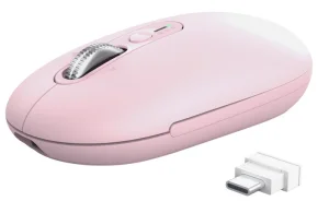 Trust Seron Slim/Kancelářská/Optická/3 200 DPI/USB+BT/Růžová - obrázek 2