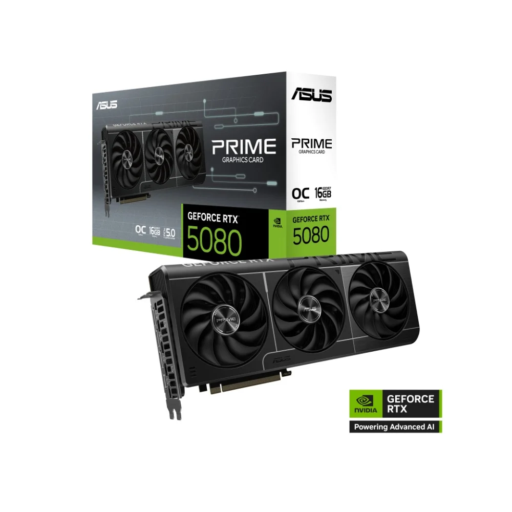 ASUS PRIME GeForce RTX 5080 OC 16GB GDDR7 herní grafika
