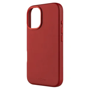 FIXED MagLeather kožený kryt iPhone 16, červený