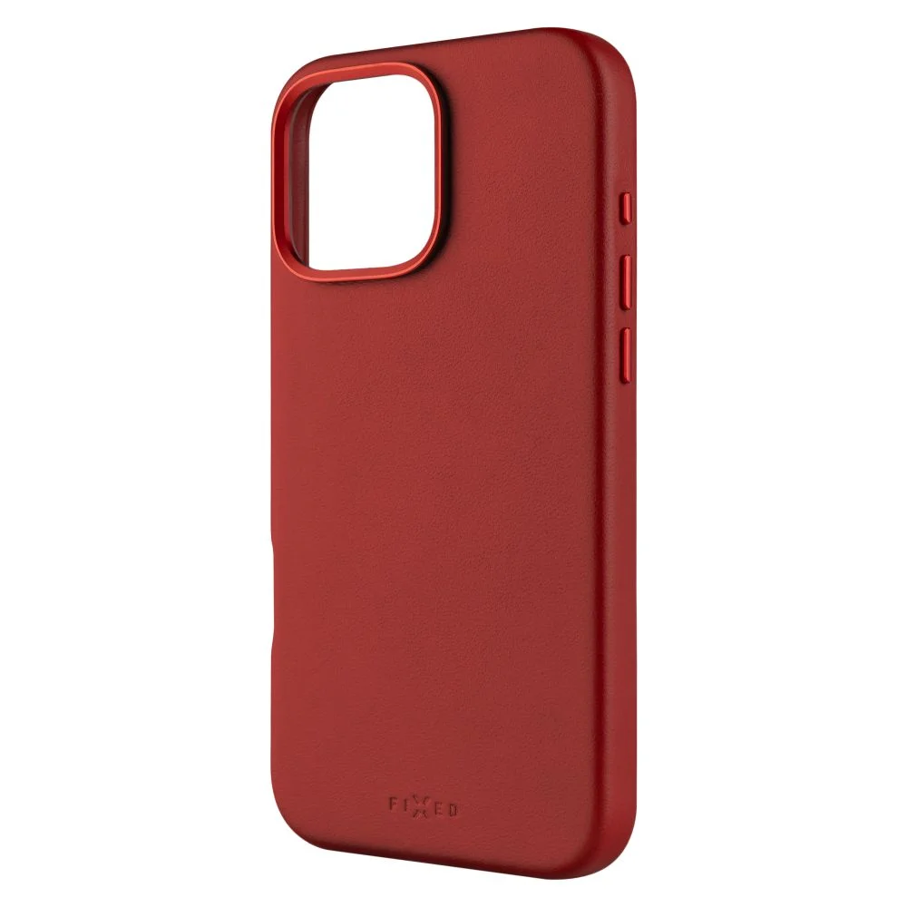 FIXED MagLeather kožený kryt iPhone 16PM červený