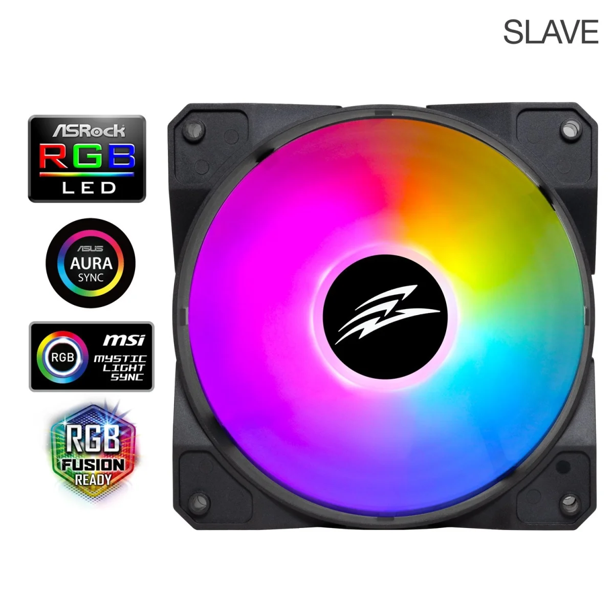 EVOLVEO 12FSB, ventilátor, 120mm, 4pin molex, ARGB, slave, černý