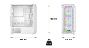 EVOLVEO Xenon, Midi Tower/ 4x ARGB/ mesh+sklo - obrázek 7