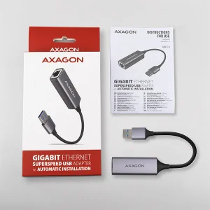 AXAGON ADE-TR, USB-A 3.2 Gen 1 - Gigabit Ethernet síťová karta, auto instal, titanově šedá - obrázek 3